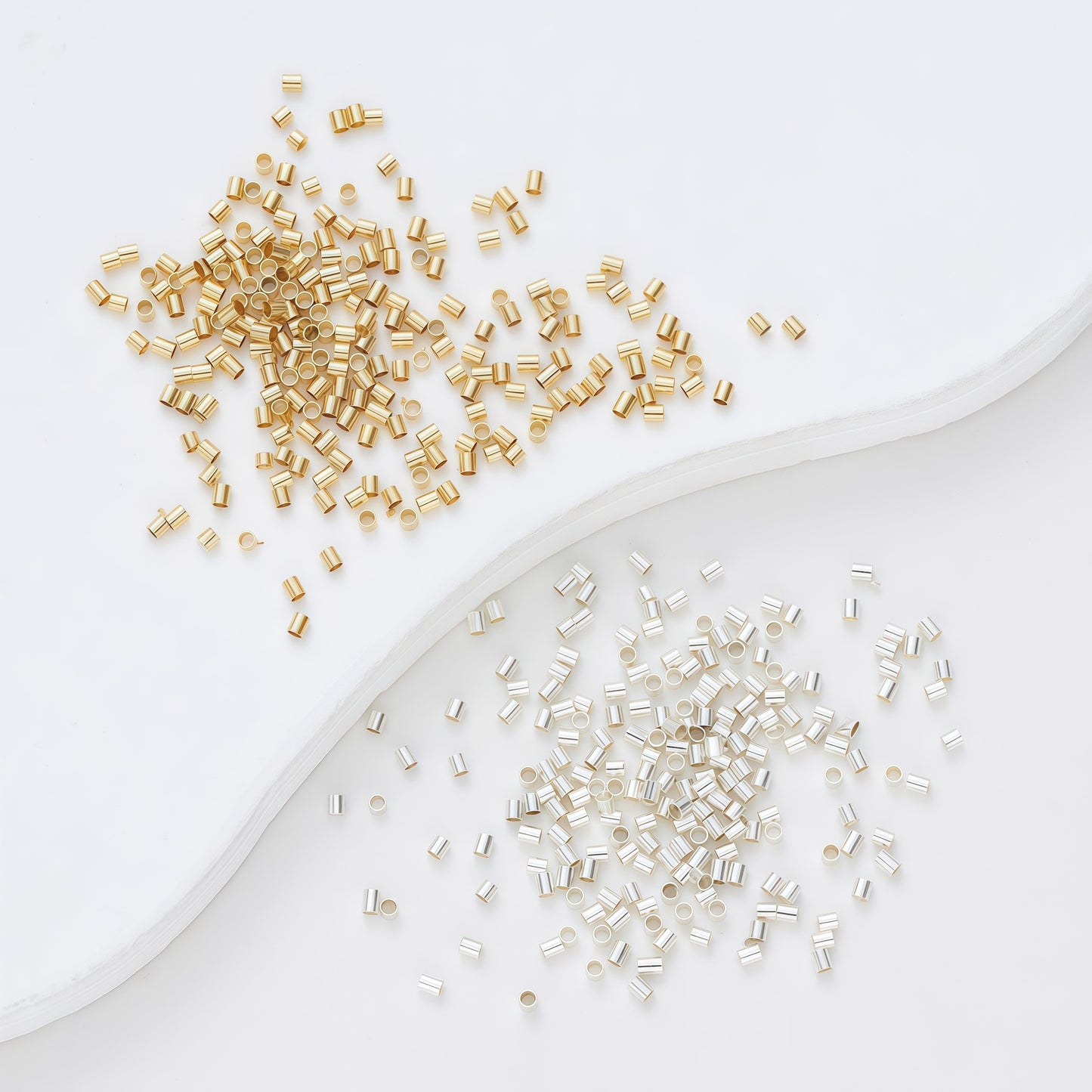 14K Gold Plated Positioning Tube End Clasps | Wholesale DIY Jewelry Findings for Necklaces/Bracelets - Crushable Beads