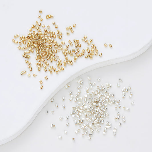 14K Gold Plated Positioning Tube End Clasps | Wholesale DIY Jewelry Findings for Necklaces/Bracelets - Crushable Beads