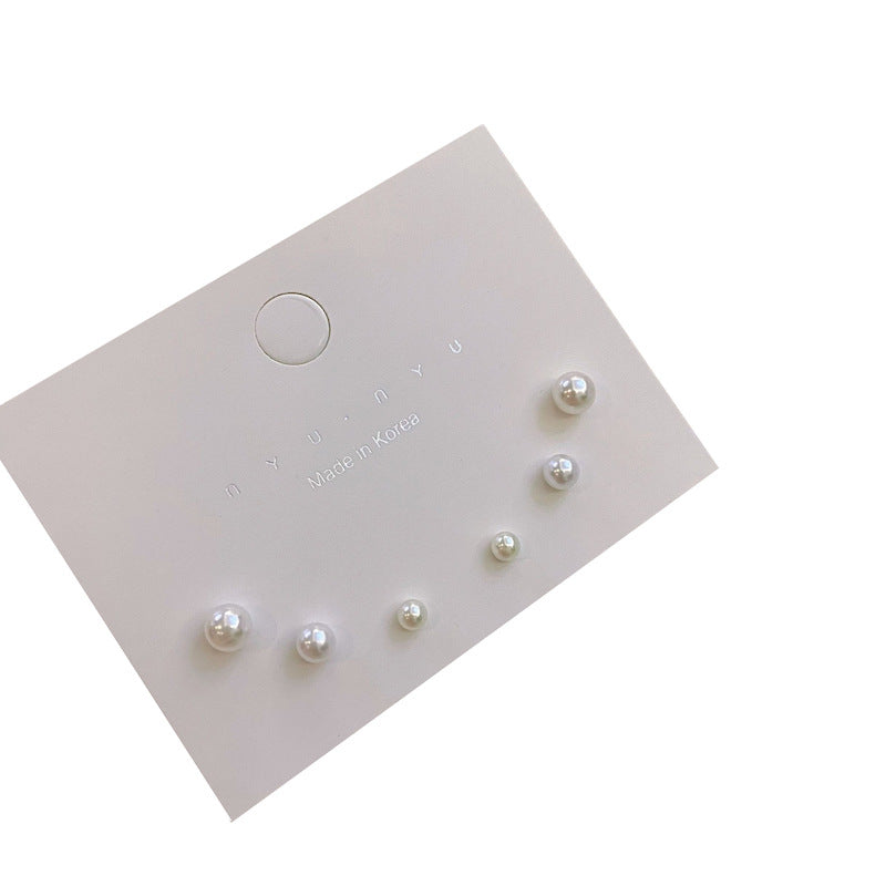 Tiny Round Pearl Stud Set - Hypoallergenic Healing Earrings for Women