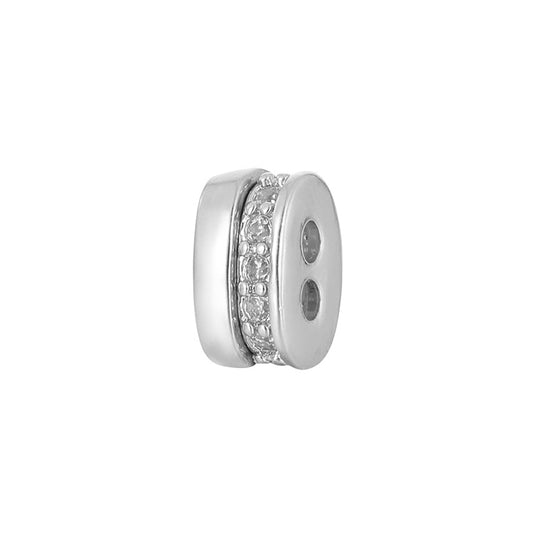 Palladium-gold double-hole rubber stopper positioning zircon regulating beads