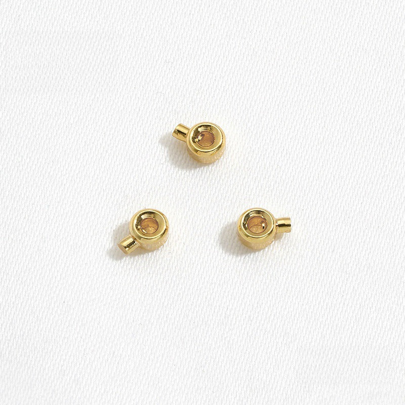 14K Gold Plated Positioning Tube End Clasps | Wholesale DIY Jewelry Findings for Necklaces/Bracelets - Crushable Beads