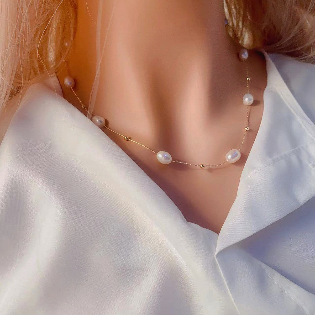 Natural Freshwater Pearl Starry Sky Necklace - Small - Batch Fashionable Collarbone Chain