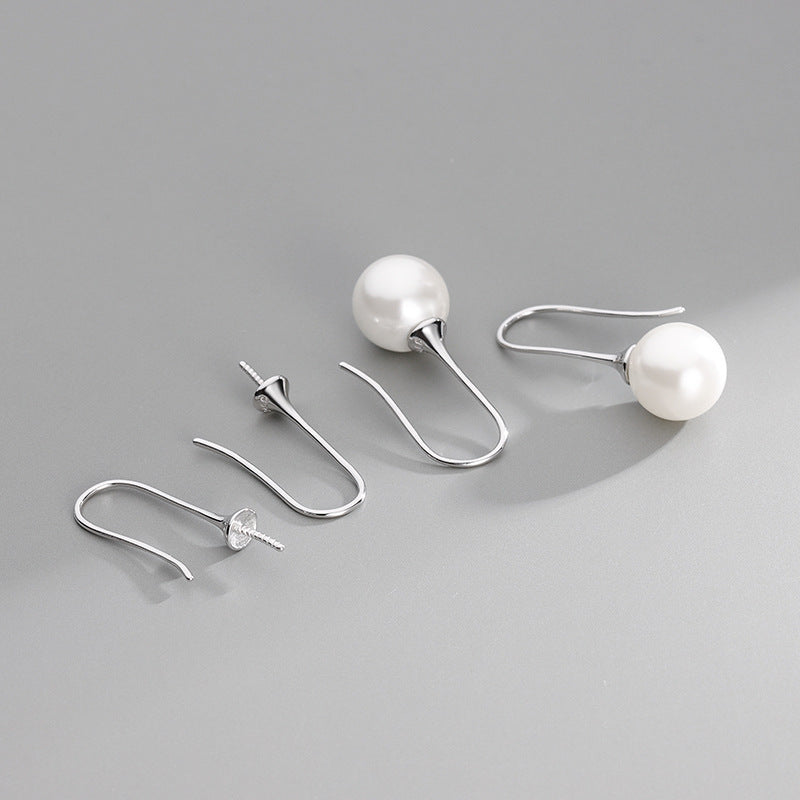 S925 Sterling Silver Gold-Plated U-Shaped Earring Bases -DIY Stud Settings for Pearls Gemstones