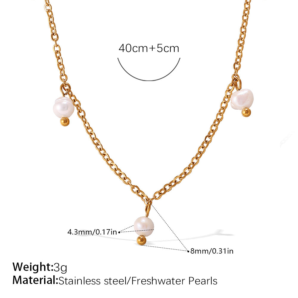 French Ins Style Pearl Layered Choker - Sweet Girl Gentle Light Luxury Collarbone Chain