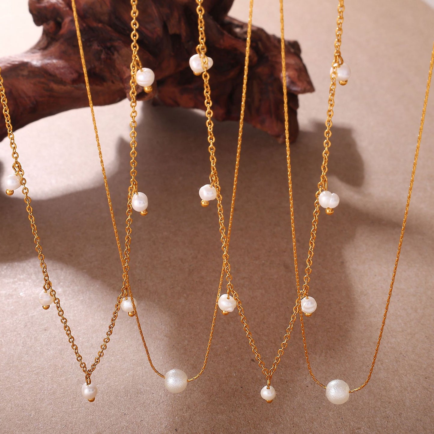 French Ins Style Pearl Layered Choker - Sweet Girl Gentle Light Luxury Collarbone Chain