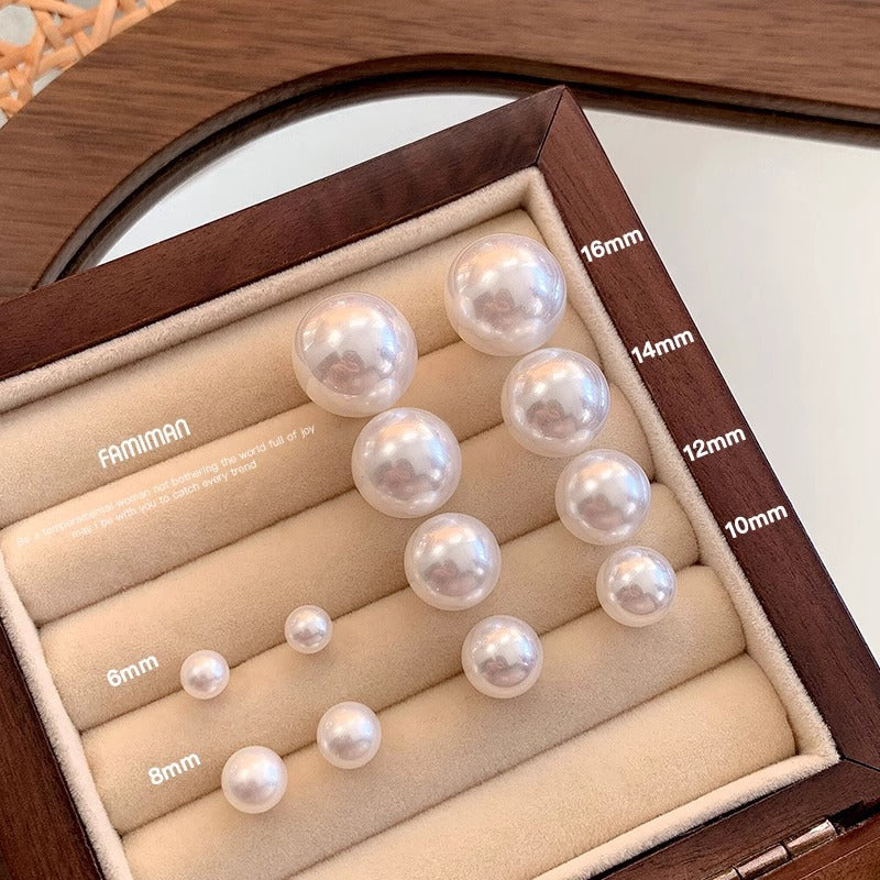 2026 New S925 Sterling Silver Pearl Stud Earrings - Dainty Luxury Versatile Elegant Women's Handmade Earrings