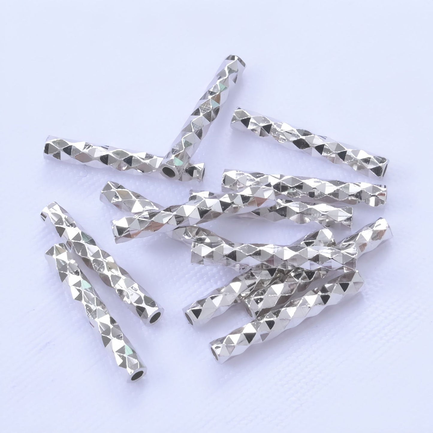 S925 pure silver engraved straight tube