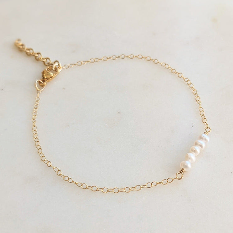 18K Gold Plated Titanium Steel - Tarnish Resistant Natural Freshwater Pearl Necklace