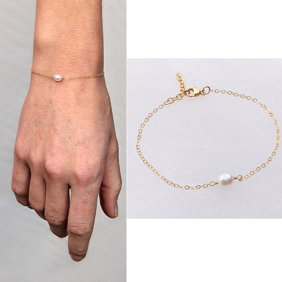 18K Gold Plated Titanium Steel - Tarnish Resistant Natural Freshwater Pearl Necklace