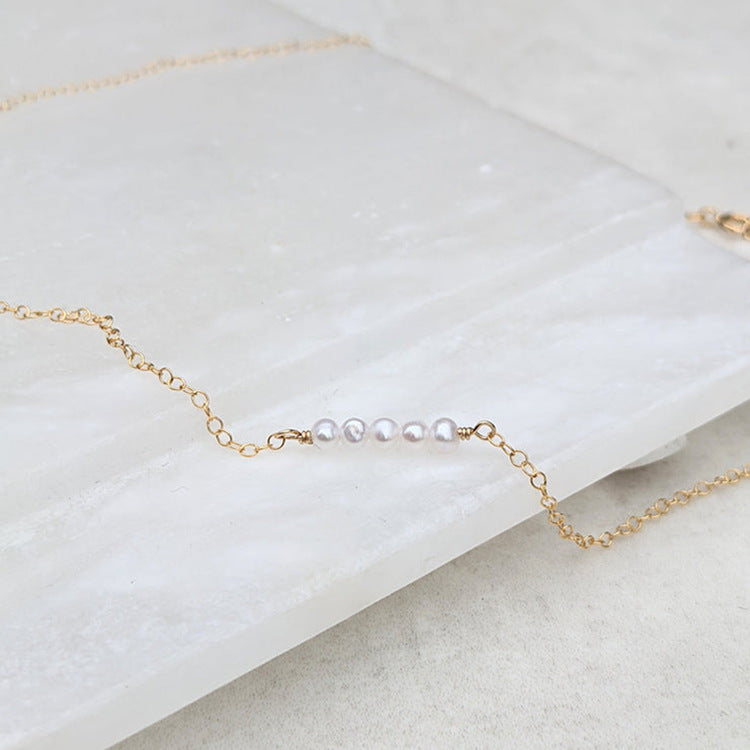 18K Gold Plated Titanium Steel - Tarnish Resistant Natural Freshwater Pearl Necklace