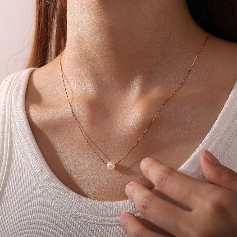 French Ins Style Pearl Layered Choker - Sweet Girl Gentle Light Luxury Collarbone Chain