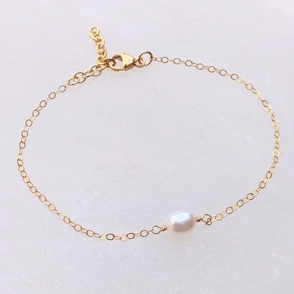 18K Gold Plated Titanium Steel - Tarnish Resistant Natural Freshwater Pearl Necklace