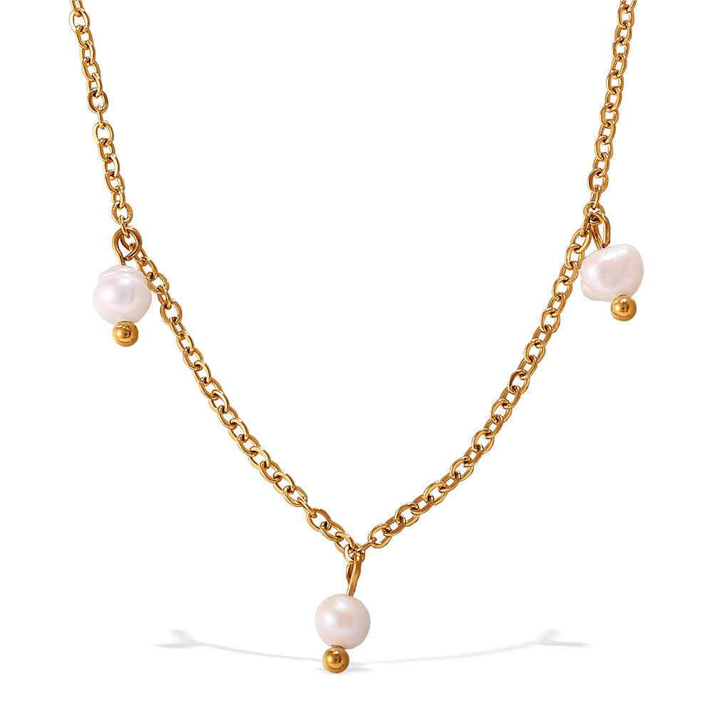 French Ins Style Pearl Layered Choker - Sweet Girl Gentle Light Luxury Collarbone Chain