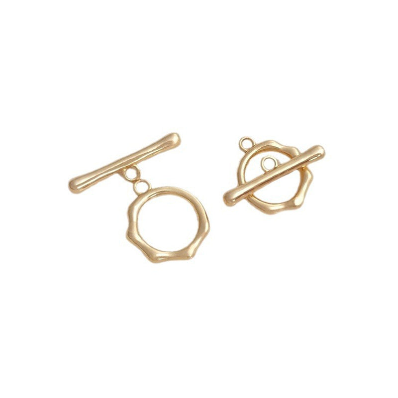 14K Gold Plated Multi-Faceted Round OT Clasp | DIY Jewelry Connector