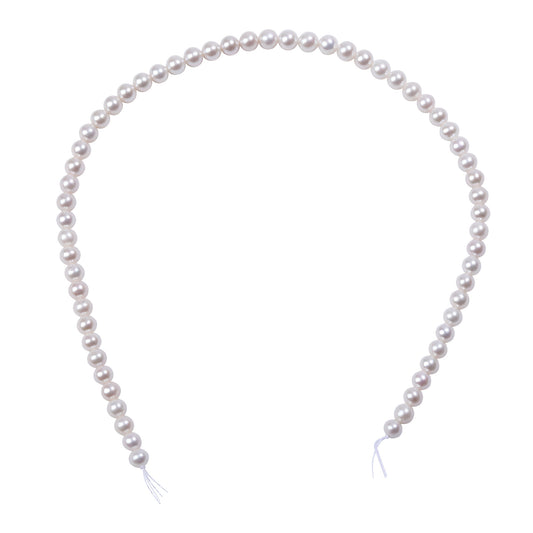 7mm Round Freshwater Pearl Semi - Finished Beads High Luster Slightly Flawed for DIY Necklace Jewelry Making
