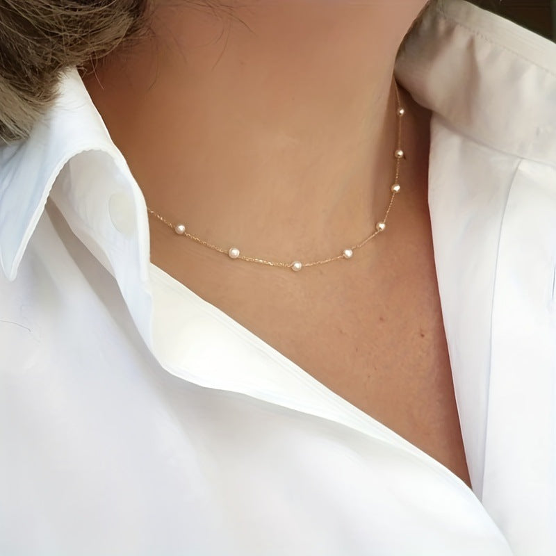 Women's Imitation Pearl Clavicle Chain - Pendant Necklace