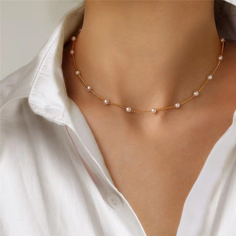4mm Pearl Choker - Ins Minimalist Style Ready Stock