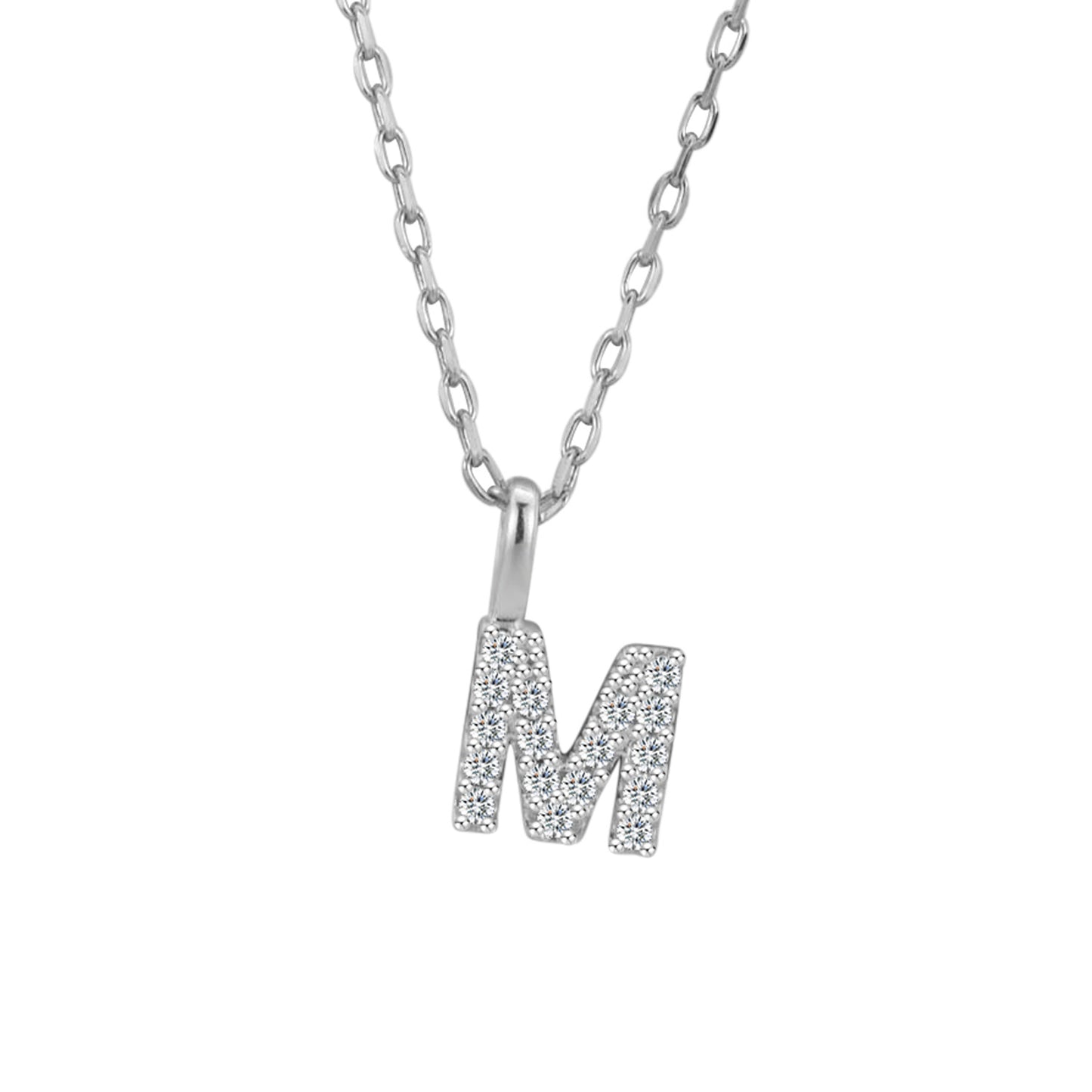S925 Sterling Silver Custom Name Letter Pendants | Full Zircon Initial Necklaces