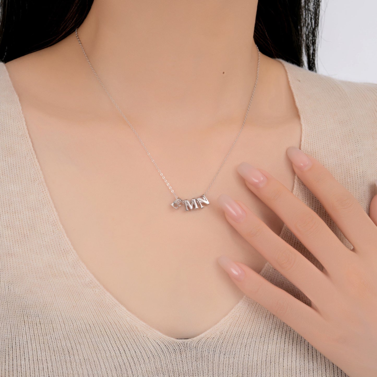 S925 Sterling Silver Hollow 26-Letter Pendants | DIY Personalized Name Chokers - Trendy European & American Jewelry