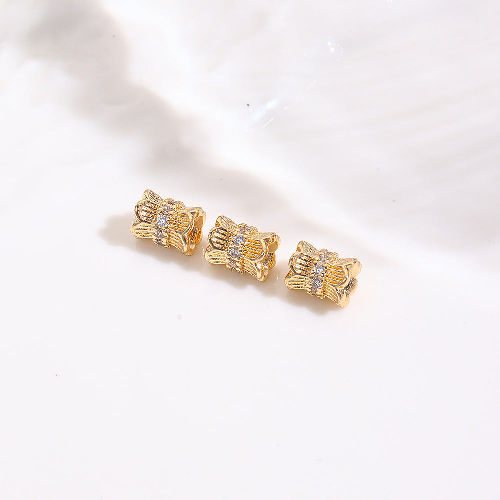 Tarnish-Resistant 18K Gold Plated Copper Spacer Beads | DIY Loose Beads for Bracelets/Necklaces - Crystal Pearl Jewelry Findings