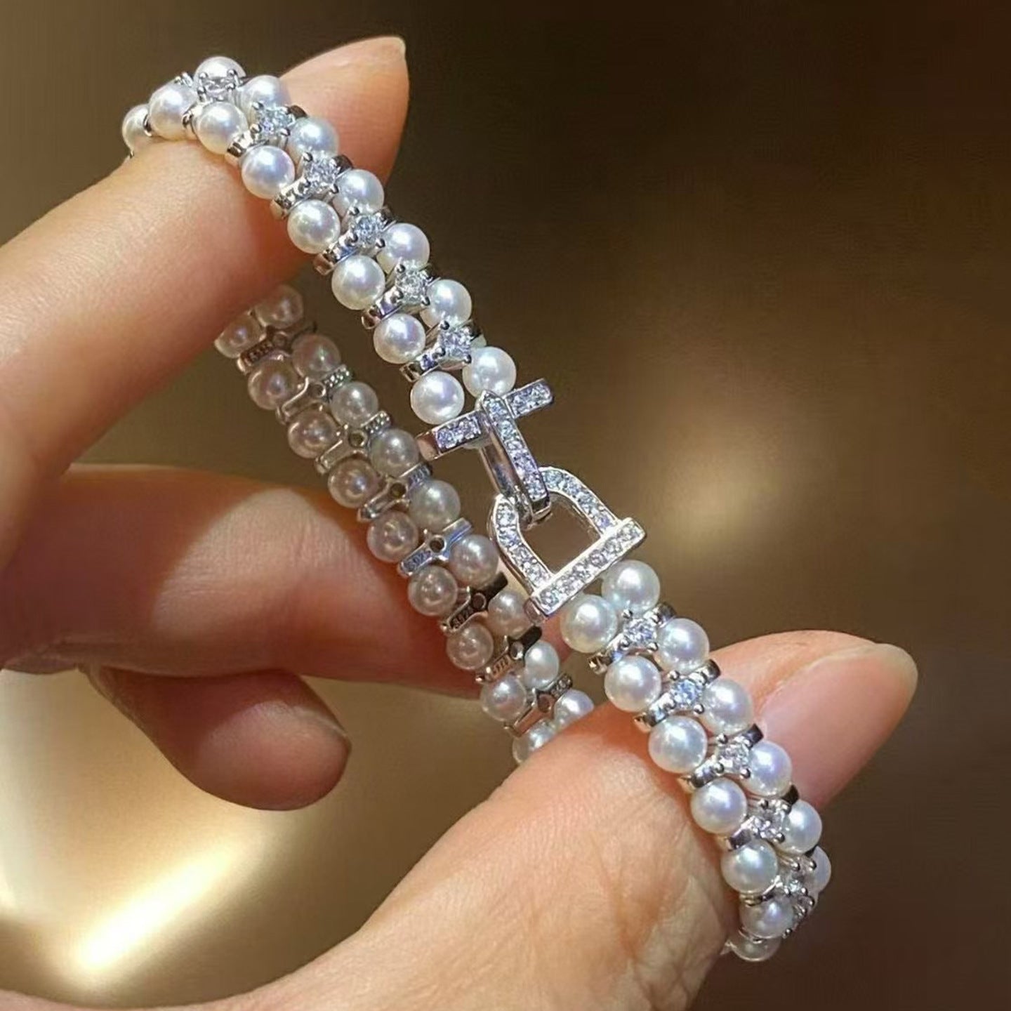 S925 Sterling Silver Double-Row Clasps & 3-4mm Spacer Beads - DIY Jewelry Pearl Necklace Bracelet Findings