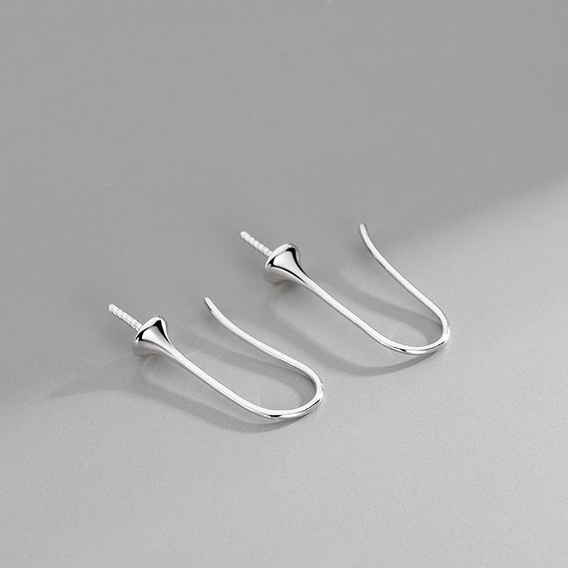 S925 Sterling Silver Gold-Plated U-Shaped Earring Bases -DIY Stud Settings for Pearls Gemstones
