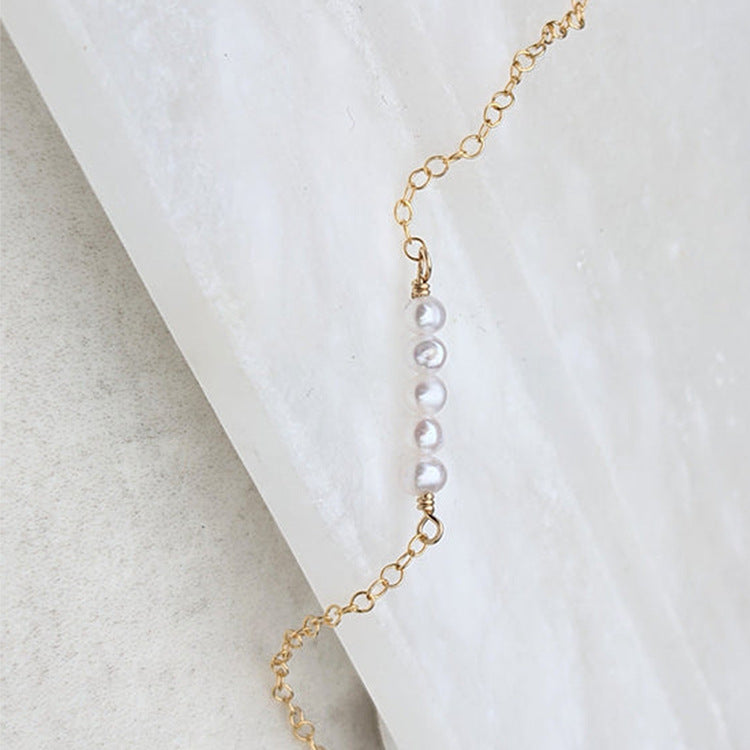 18K Gold Plated Titanium Steel - Tarnish Resistant Natural Freshwater Pearl Necklace