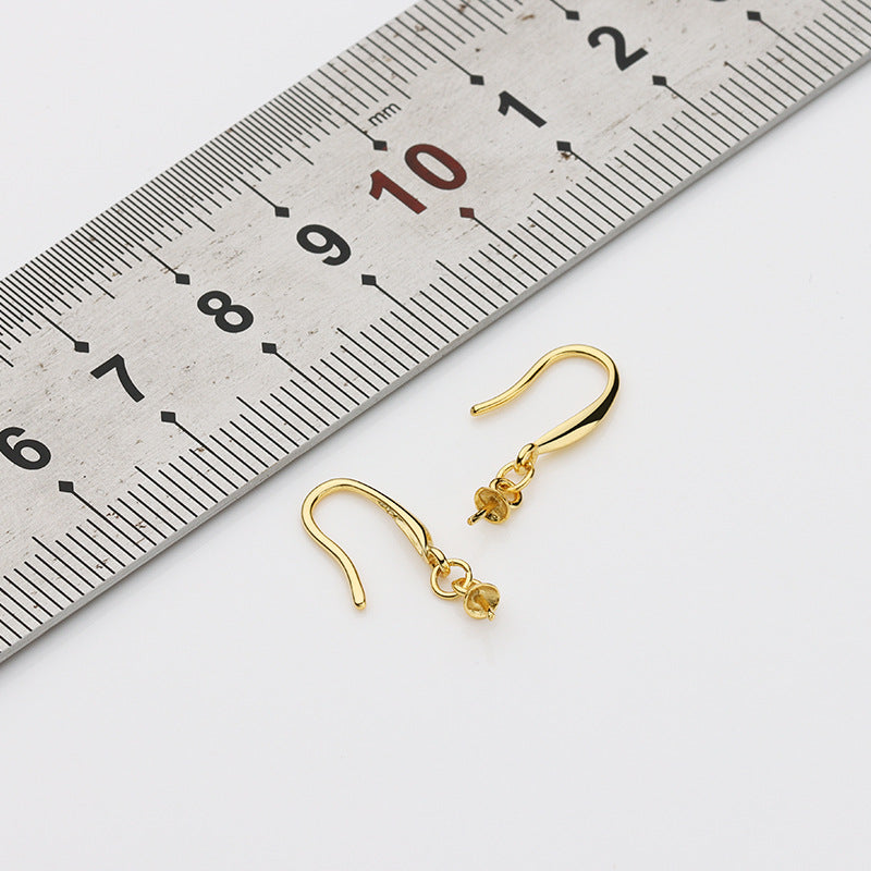 S925 Sterling Silver Plain Bezel Ear Hooks