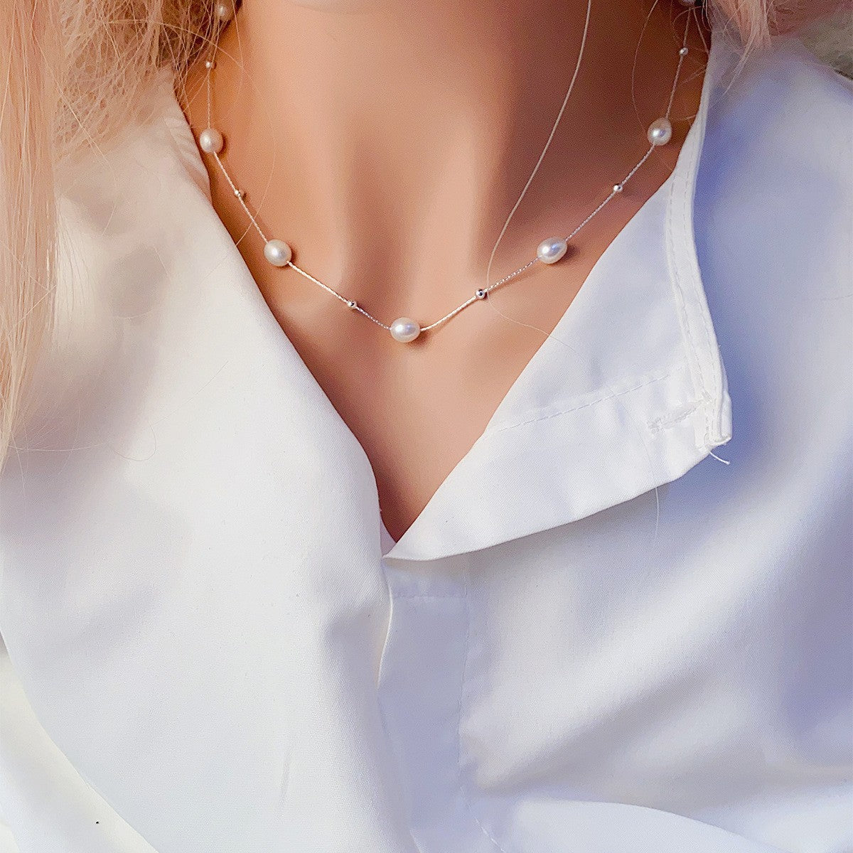 Natural Freshwater Pearl Starry Sky Necklace - Small - Batch Fashionable Collarbone Chain