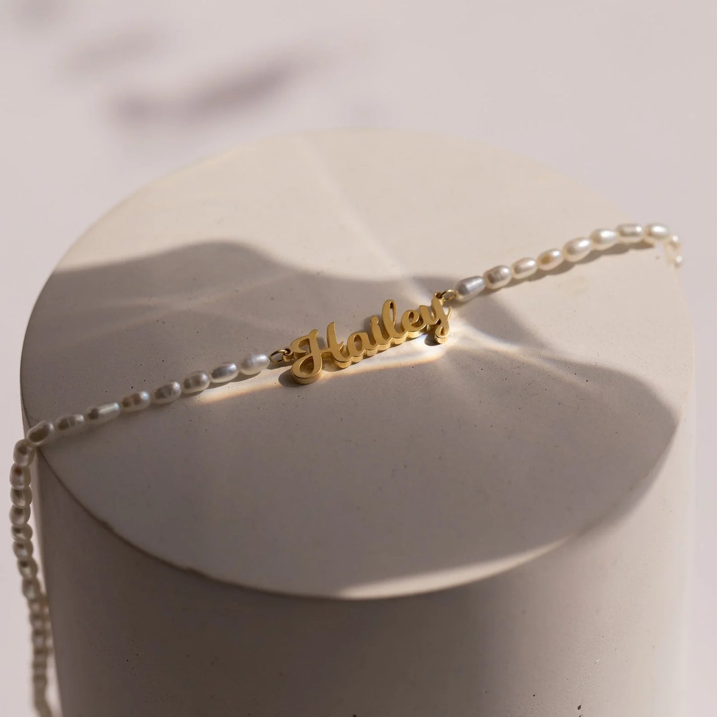 Custom Stainless Steel Name Necklace - DIY Pearl Chain Letter Pendant