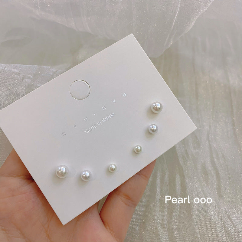 Tiny Round Pearl Stud Set - Hypoallergenic Healing Earrings for Women