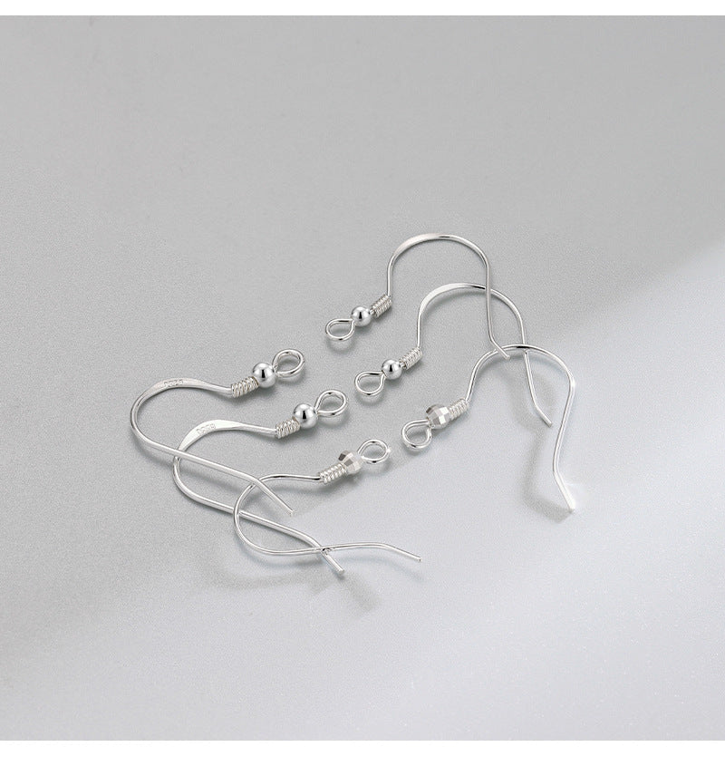S925 Sterling Silver Gold-Plated Beaded Spring Ear Hooks - Minimalist DIY Earring Findings for Women