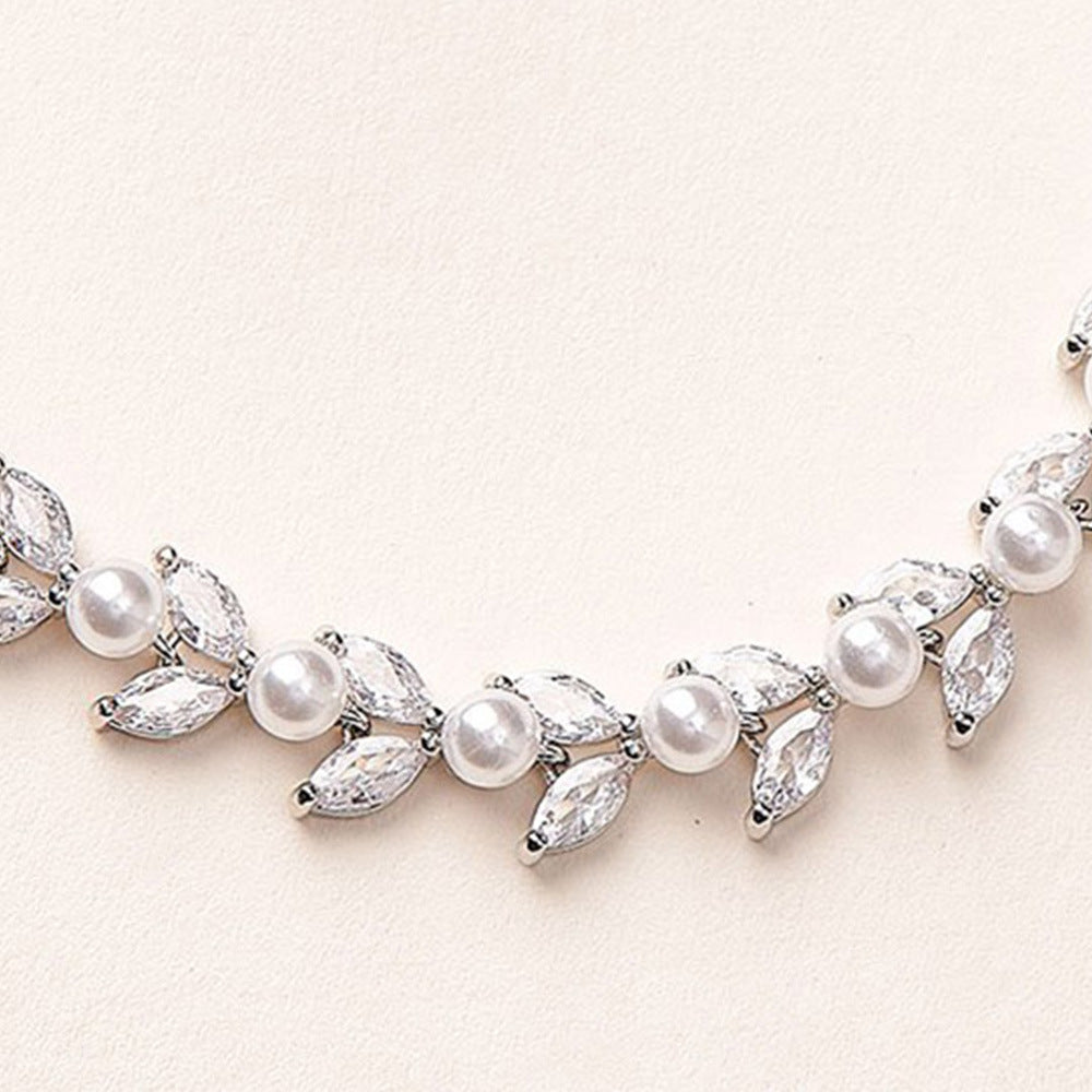 Pearl & Full Zircon Bracelet - Sparkling Evening Dress Accessory
