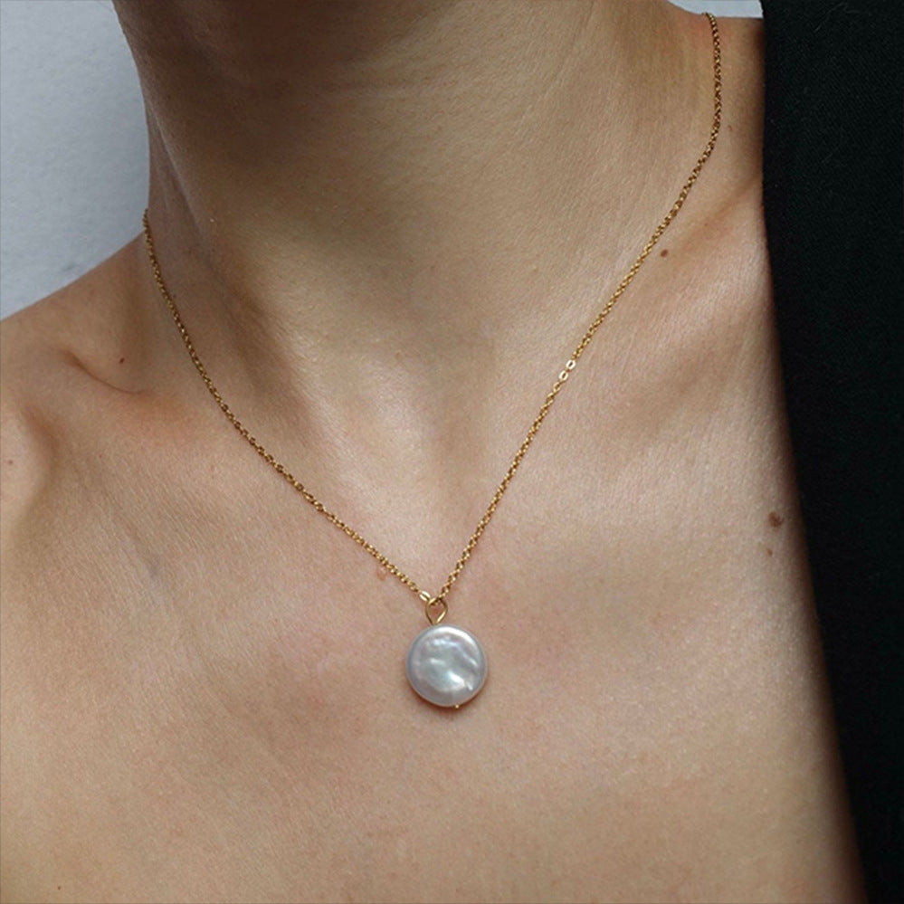 18K Gold Plated Titanium Steel - Tarnish Resistant Natural Freshwater Pearl Necklace