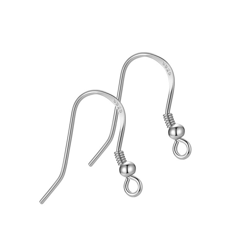 S925 Sterling Silver Gold-Plated Beaded Spring Ear Hooks - Minimalist DIY Earring Findings for Women