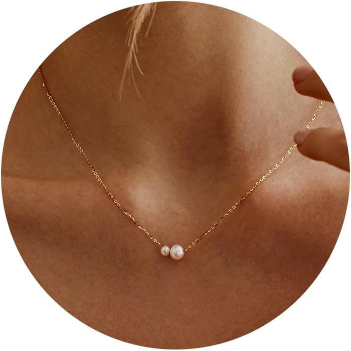 18K Gold Plated Stainless Steel - Pearl Pendant Necklace