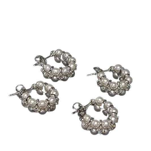 Exquisite Minimalist Silver Stud Earrings - French Style Luxury Versatile Classic Earrings for Women