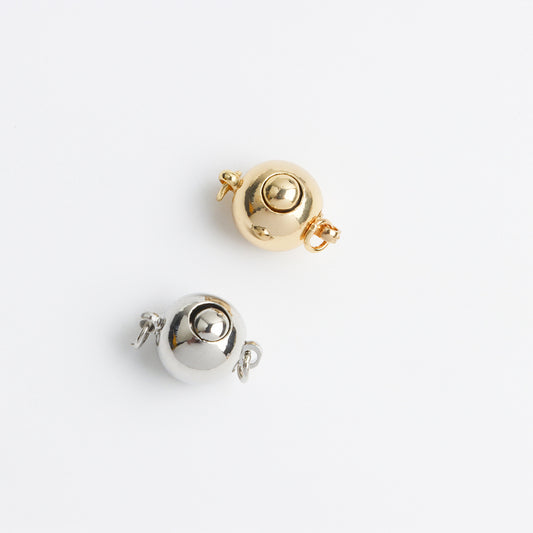 18K Real Gold Plated Tarnish-Resistant Ball Clasps - Single-Row Barrel Connectors for DIY Jewelry