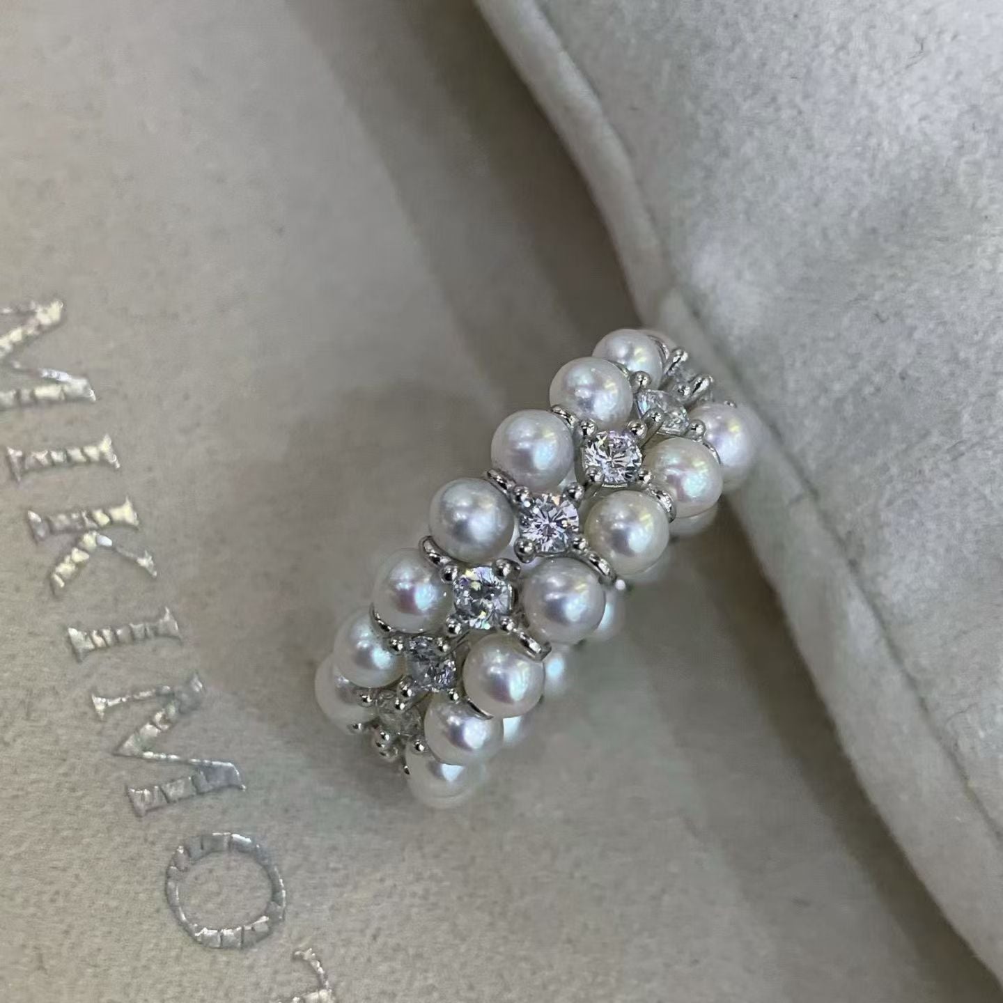 S925 Sterling Silver Multi-Layer Seed Pearl Ring Blank - Spring CZ Setting DIY Handmade Pearl Jewelry