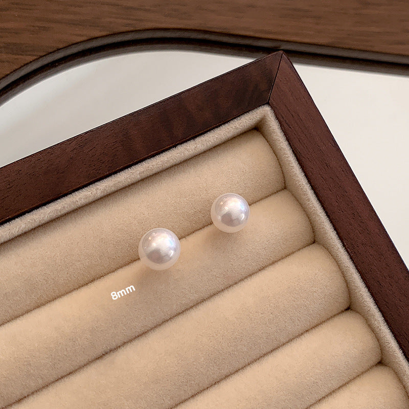 2026 New S925 Sterling Silver Pearl Stud Earrings - Dainty Luxury Versatile Elegant Women's Handmade Earrings