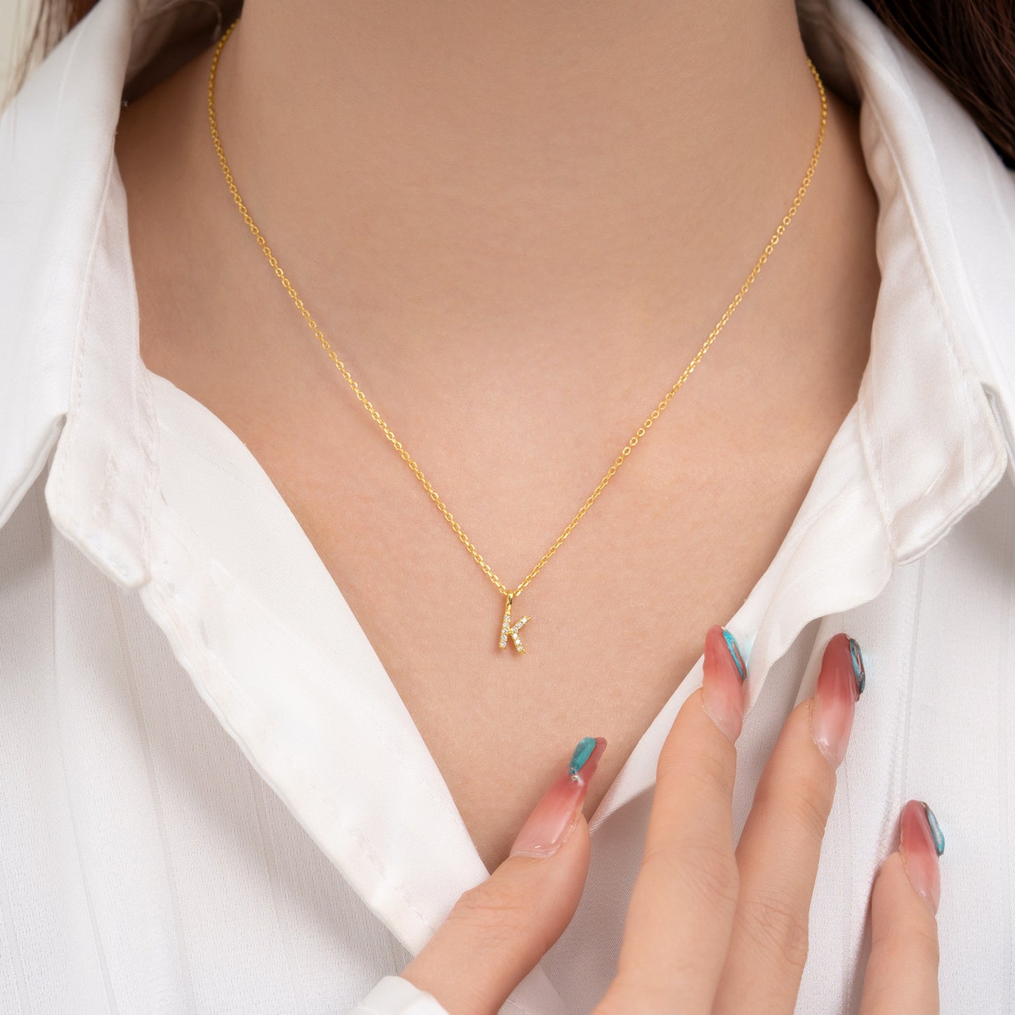 S925 Sterling Silver Custom Name Letter Pendants | Full Zircon Initial Necklaces
