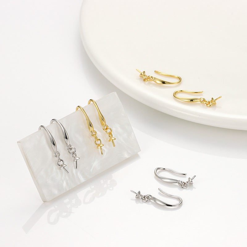 S925 Sterling Silver Plain Bezel Ear Hooks