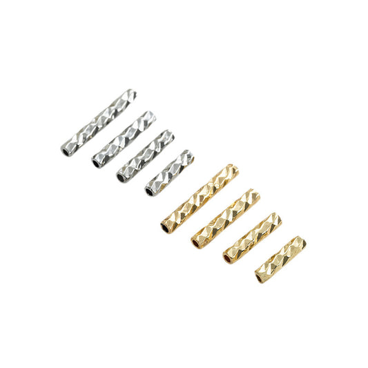 14K Gold Plated Tarnish-Resistant Filigree Tube Beads