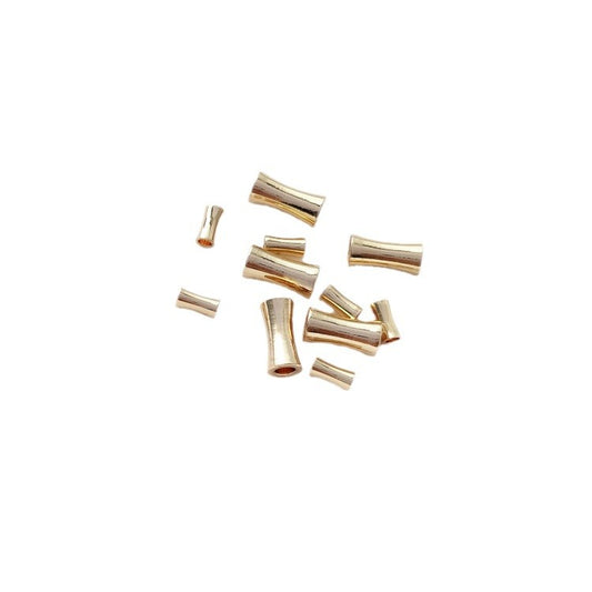 Tarnish-Resistant 14K Gold Plated Copper Bamboo Tube Beads | DIY Pearl Bracelet Necklace Spacer Bead