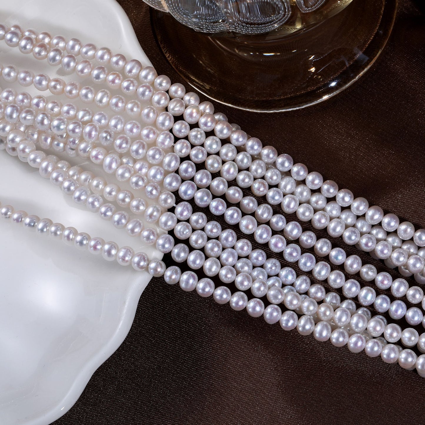3 - 4mm Zhuji Freshwater Rice Pearl Beads - Near Round High Shine for DIY Necklace Jewelry Making