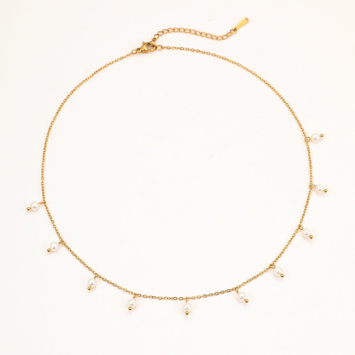 Minimalist 18K Gold Plated Pearl Tassel Necklace - Ins Style High-End  Chain for Women