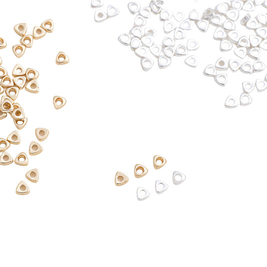 2mm Triangle Gold Flake Spacer Beads - Silver Flake Loose Beads for DIY Jewelry