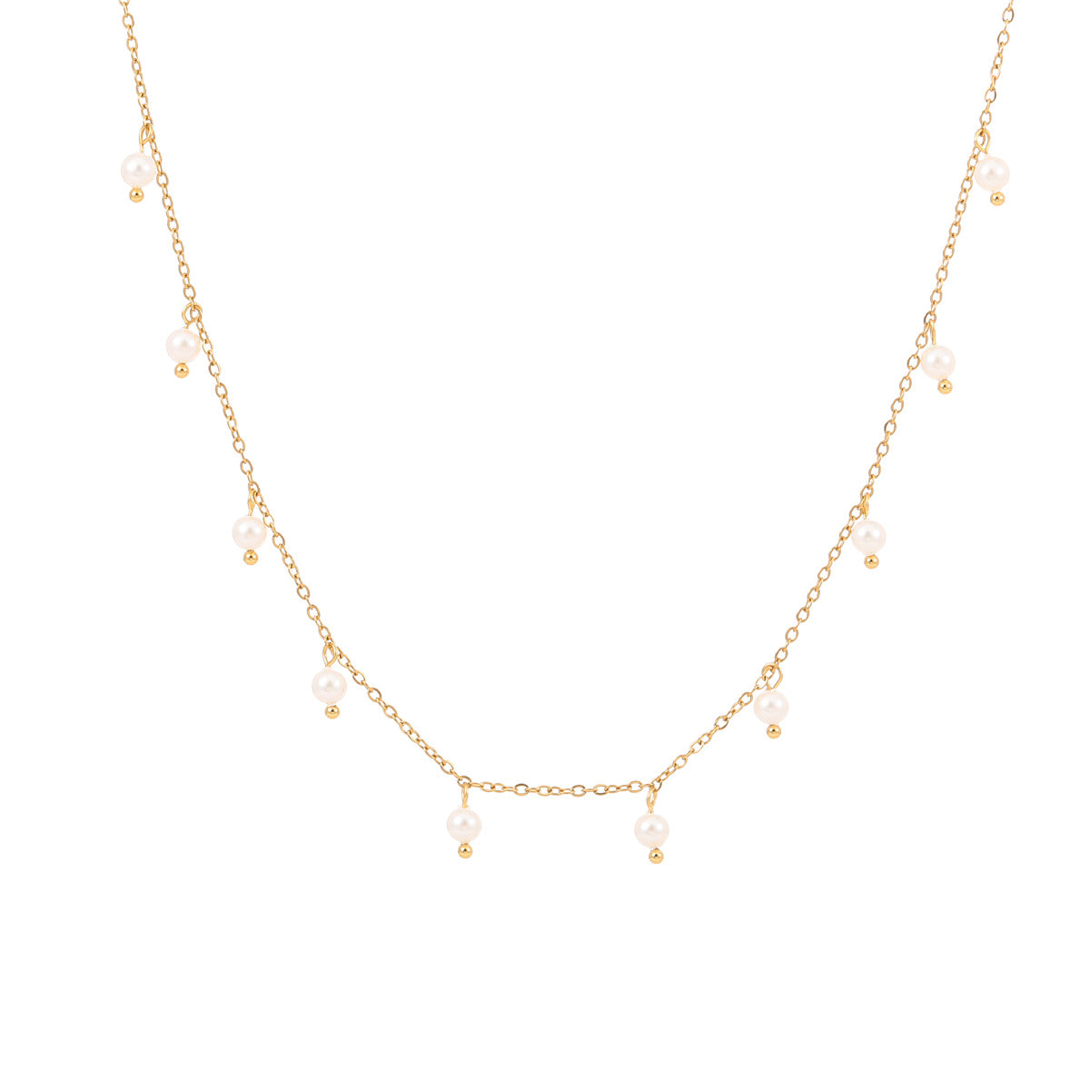 Minimalist 18K Gold Plated Pearl Tassel Necklace - Ins Style High-End  Chain for Women