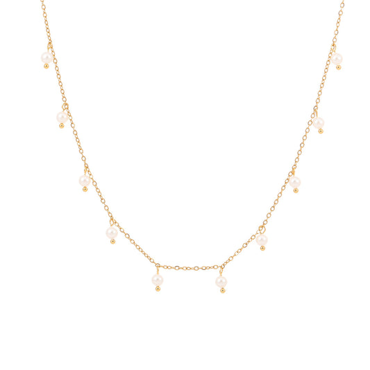 Minimalist 18K Gold Plated Pearl Tassel Necklace - Ins Style High-End  Chain for Women