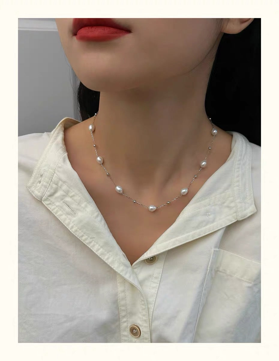 Natural Freshwater Pearl Starry Sky Necklace - Small - Batch Fashionable Collarbone Chain